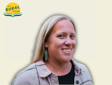 Toni Myers headshot and the I Am A Rural Teacher logo in the upper left corner