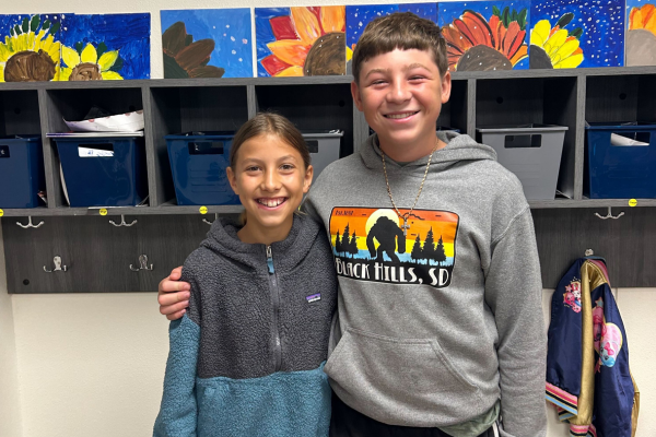 Maggie and Antone (8th grade) of Sweet Briar School